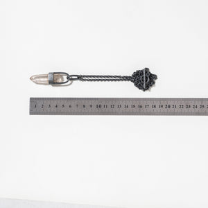 Lemurian quartz pendant with ruler scale