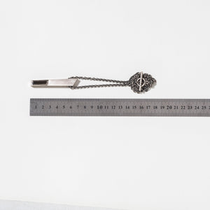 Sterling Silver Talisman Necklace with Verdelite Pendant Shown Next to Ruler