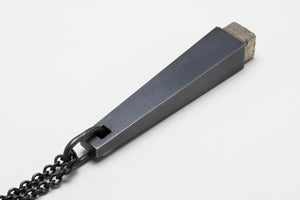 Black pyrite talisman necklace laid flat
