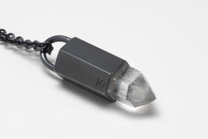 Talisman Necklace in Black Sterling Silver with Quartz XL