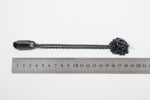 Black tourmaline pendant with ruler scale
