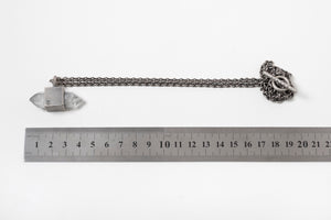 Talisman Necklace in Gray Sterling Silver with Double Terminated Quartz