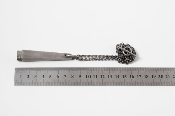 TALISMAN NECKLACE  IN GRAY STERLING SILVER WITH PYRITE