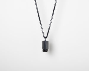 Black silver tourmaline talisman front view