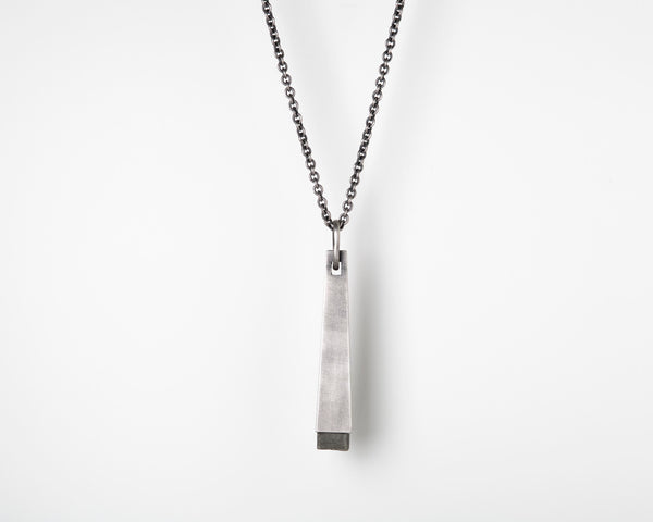 Talisman Necklace in Gray Sterling Silver with Pyrite Druid